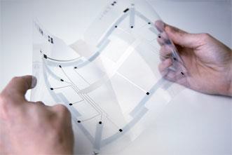 FlexSense thin-film, transparent sensing surface based on printed piezoelectric sensors