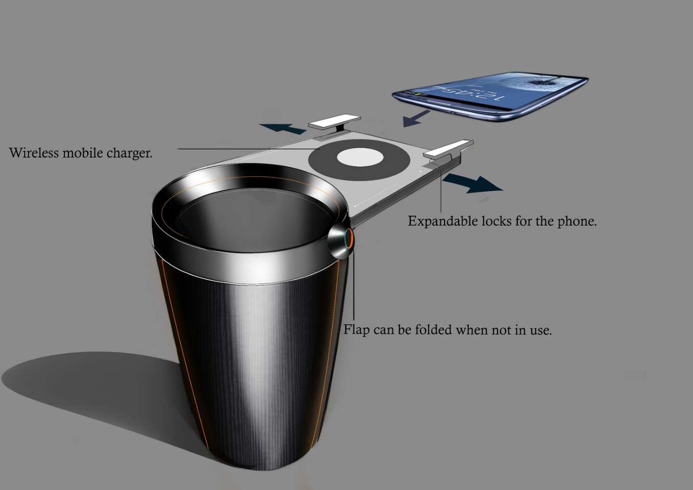 Integrated Warm Cup Holder With Wireless Smart Phone Charging