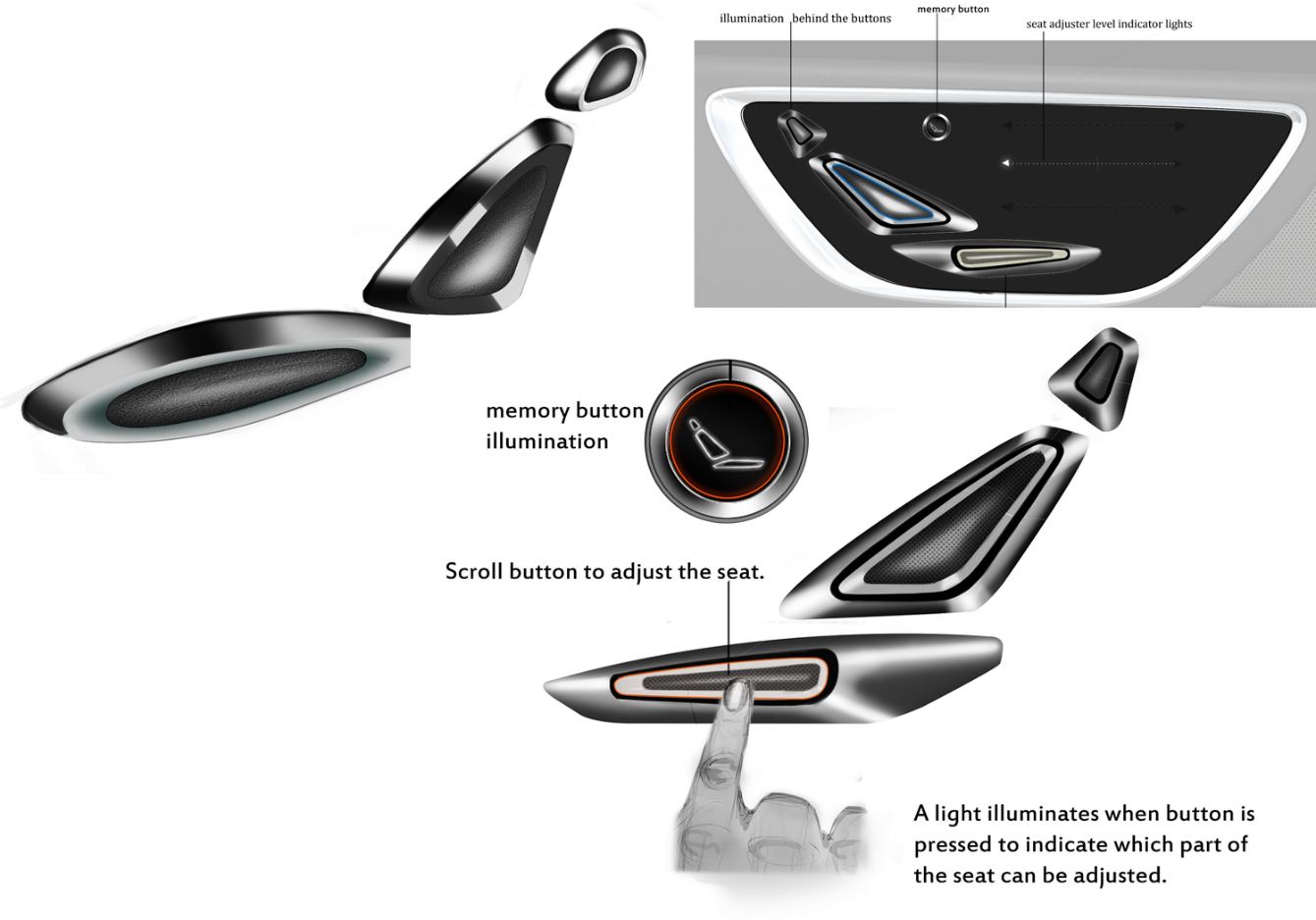 Automotive Luxury Seat Switch Design Concept