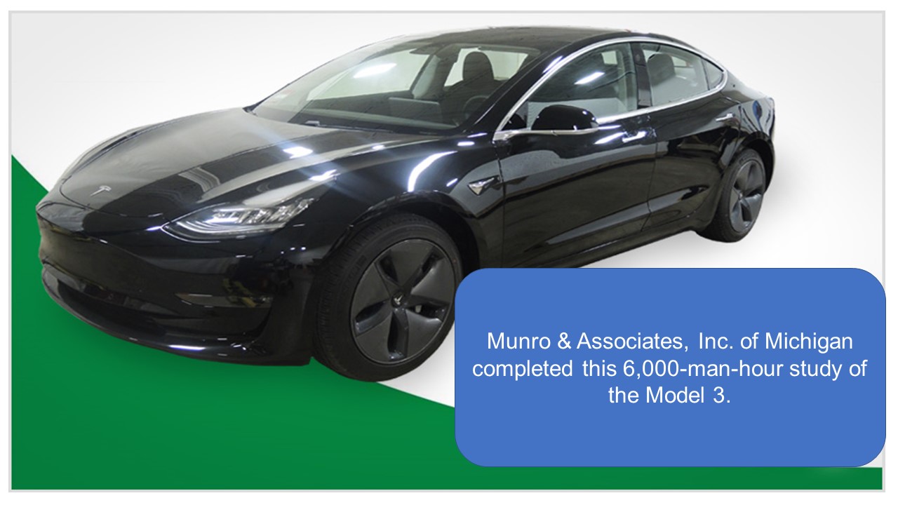 Munro & Associates Tesla 3 Teardown