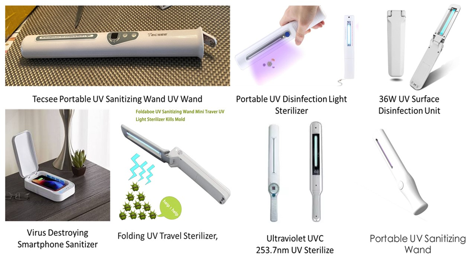 Hotel UV-C Light Sterilizer Wand For Household Tested Real UV-C Uber Cars 