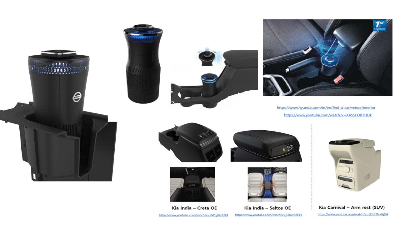 Car Air Purifier (Sterilizer) Cup Holder Type